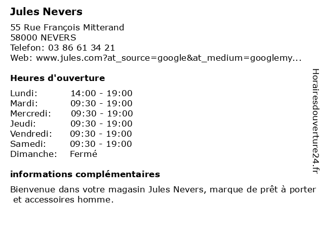 Magasin discount jules nevers